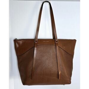 Rebecca Minkoff Signature Top Zip Tote Bag Dk Luggage Cognac MSRP $358